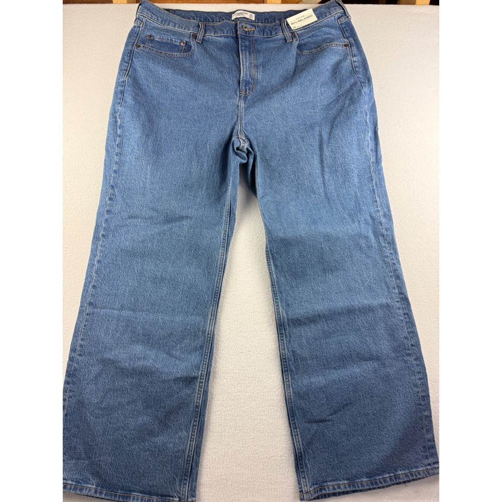 Abercrombie & Fitch 90s Relaxed High Rise Blue Jeans Womens 35 Regular